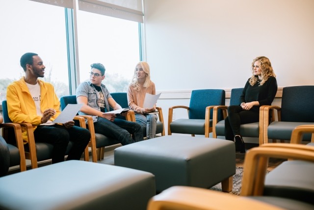 Group therapy room at Dallas treatment center