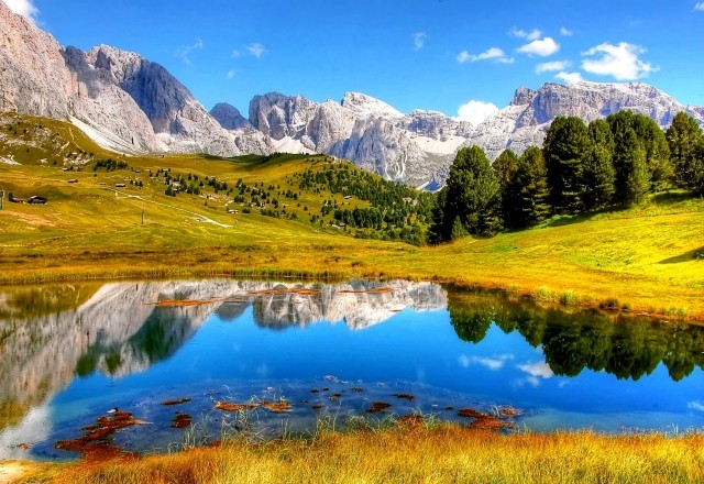 Mountain scenery with lake
