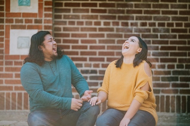 couple sitting outside
