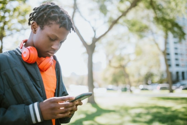 boy on phone